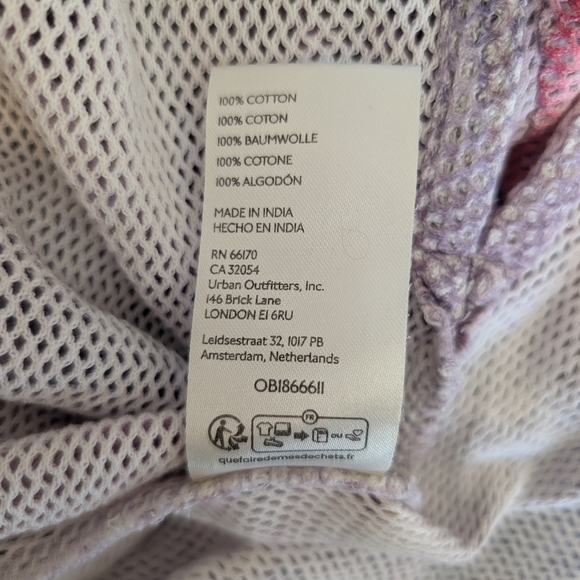 Pilcro Womens Small Mesh Floral Print Top Pink Coquette Cottage Romantic Flirty - Picture 6 of 6